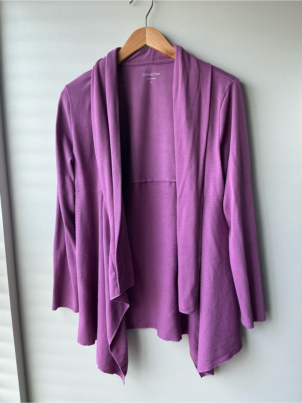 Purple Coldwater Creek Flowy Cardigan